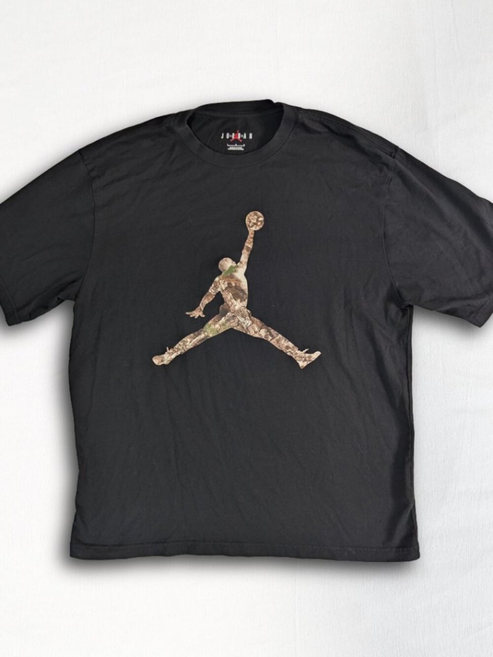 Jordan Brooklyn Realtree Camo Jumpman Tee Mens Large Black Cotton Crewneck